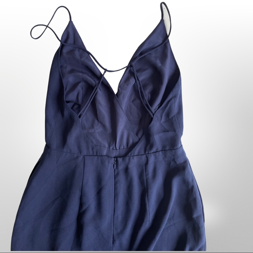 FINDERS KEEPERS JUMPSUIT size small navy strappy open back - Picture 6 of 10
